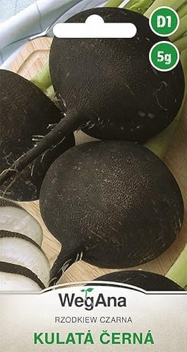 WegAna Kulata Cerna Semi di ravanello nero tondo 5g, circa 500 semi, semi di ortaggi robusti, semi di ortaggi, semi per la coltivazione, semi per la serra
