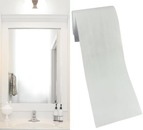 DESOMINOR Bordo nero da 9 m con venature del legno, rimovibile e impermeabile, adesivo per cornice dello specchio del bagno (bianco, 10 cm x 9 m)