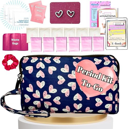 Mark and Lola's First Period Pal Pack to Go Kit | 26-teiliges Set für die erste Periode für Tweens | Teen Periode Kit | Diskrete Periode Tasche, Pads, Slipeinlagen, Perioden Kits für Tweens 10-12