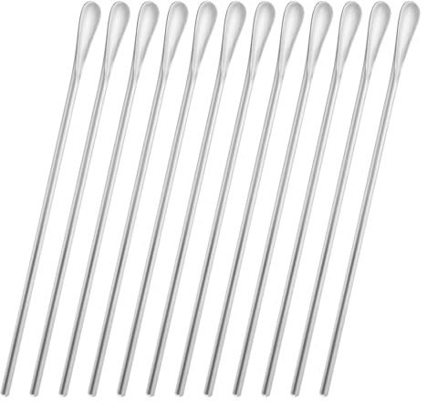 luvtree Lot de 12 cuillères à café réutilisables en acier inoxydable de 21,8 cm - Cuillères à café, cocktail et thé glacé réutilisables - Passe au lave-vaisselle