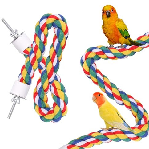 Parrot Perch, 1 PCS Bird Cage Rope, Parrot Swing - Cotton Rope Climbing Perch, for Budgie (31.5 Inches)