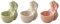 ARFUKA Egg Cups Ceramic Rabbit Egg Cup Set Single Easter Egg Display Stand for Soft Hard Boiled Eggs Breakfast Table Kitchen Gift Pack of 3