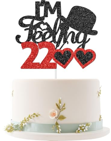 Embhhor I'm Feeling 22 Cake Topper, 22nd Birthday Cake Decor, Adults Happy 22nd Birthday Party Decorations