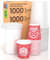Kit 1000 Bicchieri in Carta Bianchi 200ml da Asporto Bevande Calde e Fredde + 1000 Bicchierini in Carta Fantasia Red Forest 65ml per Caffè ColorMix2 Ecologici Biodegradabili Monouso