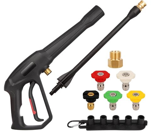 Mairbear High Pressure Washer Spray Gun kit with Jet Wand and 5 Spray Nozzle Tips, Compatible with for Karcher, Ryobi, Powerstroke Pressure Washer- 2000 PSI MAX