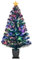 3ft Black Fiber Optic Christmas Tree,Pre-Lit Artificial Mini Christmas Tree, Tabletop Small Xmas tree with Stars Holiday Home Decorations (3ft, Green)