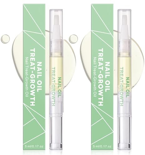 Radiant Nail Growth Oil Pen 2Pcs - Cuticle Moisturizer & Nail Strengthener with Vitamin E, Fast Absorbing Nourishing Formula for Dry Brittle Nails & Cuticle Care