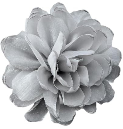 Baoblaze Blumenbrosche aus Satin, Kamelien-Blumen-Anstecker für Damen, handgefertigt, große Anstecknadel, Blumen-Haarspange für Zeremonie, Tanz, Kleid, Anzug, Grau