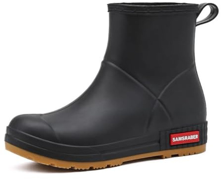 FENGSHENG-SHOP Wellington Boots for Women and Men Ankle Ladies Wellies Short Chelsea Booties Waterproof Rain Boots (Black, Adult, Men, 5.5, Numeric, UK Footwear Size System, Wide)