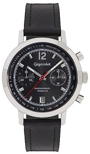 Gigandet Herren Analog Japanisches Quarzwerk Uhr mit Leder Armband 10VNAG10NE/007