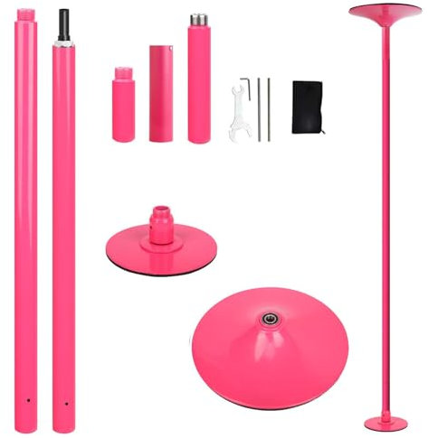 Barre de Ballet, Barre de Pole Dance Professionnelle Rose, kit de Barre de Strip-teaseuse pour Maison/Appartement/Bar, Barre d'entraînement Amovible sans perçage pour Exercices d'entraînemen