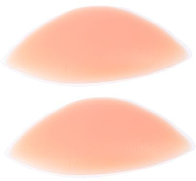 GALPADA 2pezzi Silicone Inserts Removable Breast Pads for Women Comfortable Skin Color Silicone Cup Shaped Inserts for Sports Yoga and Swimsuits