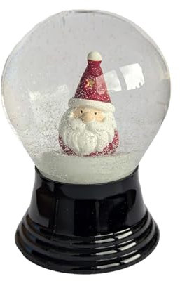 Schneekugel Echtglaskugel - Fast wie echter Schnee Motiv: Santa mit Bart, 8 cm