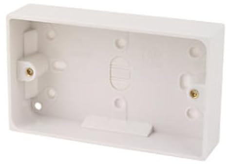 U-Trade Pattress Box 25mm - 1 Gang or 2 Gang | Single or Double Surface Mount | White Electrical Socket Back Box. (2 Gang 25mm Pattress Box)