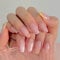 SXVME Rainbow French Coffin Nails, 24 Pcs Acrylic Press Ons, Glossy, Full Cover, Nude, Medium Short, Ballerina, False Nails