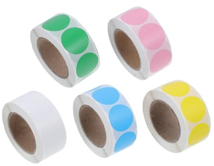 STOBOK 5rollos Etiquetas Térmicas Redondas De Autoadhesivas De Etiquetas Para Oficina y Envíos Resistentes y Ligeras