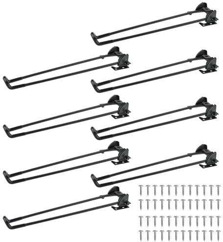 FAAING Lot de 8 Pieds de Meubles en épingle à Cheveux Pliables en métal - 43 cm - pour Table, Ordinateur Portable, Table de Chevet, Table Basse - Noir