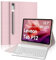 FOGARI Clavier pour Lenovo Tab P12 12.7'' 2023, Clavier Magnétique Bluetooth sans Fil AZERTY Français Étui avec Porte-Crayon pour Lenovo Tab P12 2023 12.7 Pouce, Rose