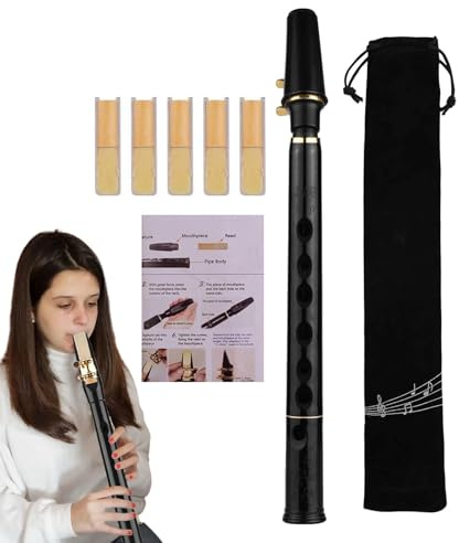 Pocket Sax, Reise Sax 8-Loch-C-Schlüsselsaxophon | Üben Sie das Werkzeug für Musiker und Anfänger, Holzblaseninstrumente mit Schilf und Tragetasche
