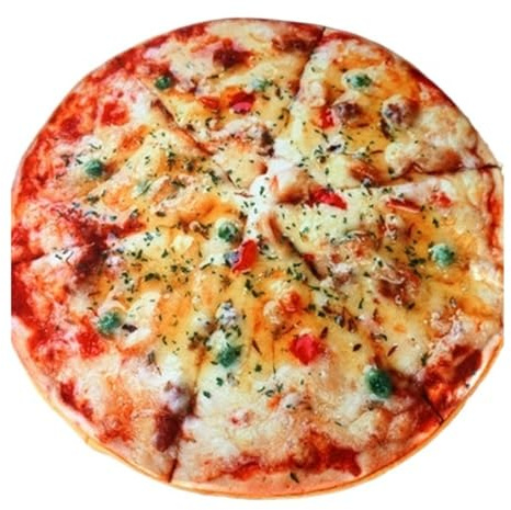 YETONADO Sitzkissen aus Plüsch, für Sofa, Schlafzimmer, Wohnzimmer, Überwurfkissen, Gartenstuhlbezug, Boden, runde Form, Heimdekoration (Pizza)