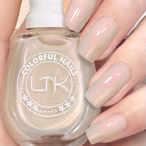 White Nail Polish, White Nail Varnish, Quick Dry nail polish No UV Lamp Curing, Long Lasting, Chip Resistant, Non-Toxic, Quick Drying, Salon & At Home Manicure for Women (10#Pearl)