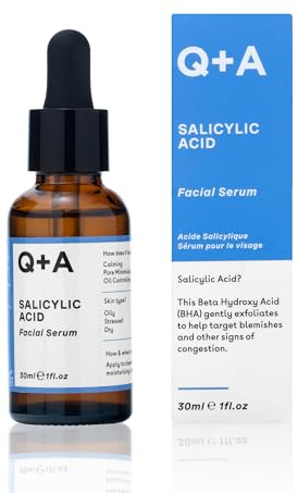 Q+A Salicylic Acid Serum 30ml, Blemish-Prone Skin Face Serum | Exfoliating, Pore-Minimising and Oil-Controlling with Salicylic Acid, Succinic Acid and Betaine