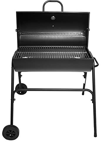 Freistehender Outdoor-Räucherofen, Holzkohlegrill mit Temperaturanzeige und Rädern, ideal für Camping, Gartenpartys, Picknicks