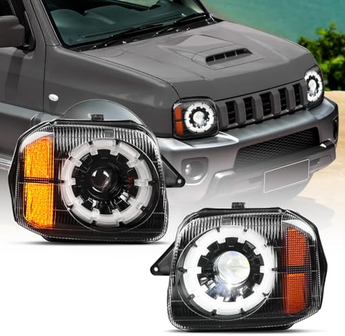 Archaic Scheinwerfer Für 3.Gen Suzuki Jimny JB23/JB33/JB43&Yomper 225 | 1998-2017 LED-Scheinwerfer mit Doppellinse