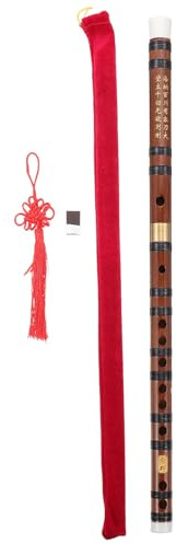 CLISPEED Flûte Traversière en Bambou Amer à Deux Sections, Instrument de Musique National pour Débutants, Portable Insert en Cuivre, pour Garçons, Filles et Adultes Lors de Pratiques
