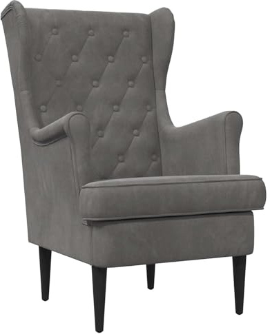 vidaXL Sessel Dunkelgrau Samt, Stylischer Samtstuhl, moderner Wohnzimmerstuhl, Bequeme Sitzgelegenheit, funktional und robust