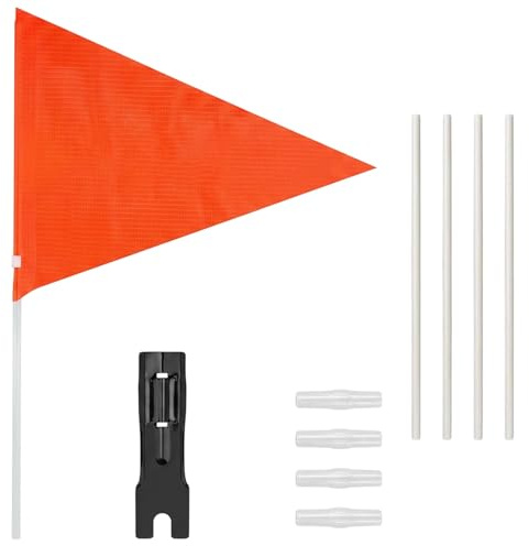 SxiGxiv 37cm Stangen Set fahrradwimpel,Fahrrad Fahne,Fahne fahrradanhänger Sicherheitsausrüstung, Fahne Fahrradanhänger Verkehrssicherheit, Verstellbare,Urbanes Pendeln