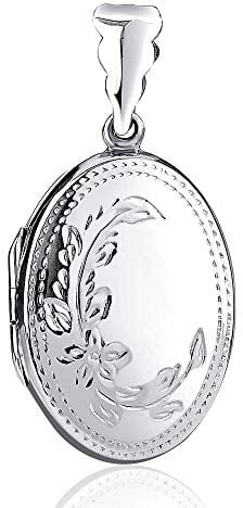 SILVEGO Damen Anhänger aus 925 Sterling Silber Medaillon zum Öffnen