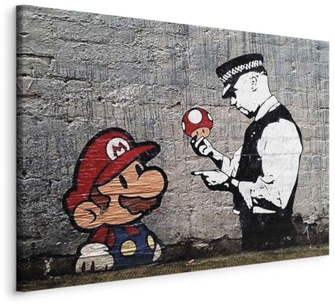 B&D XXL - Leinwandbild Street Art Graffiti, 120x80 cm, 1-teilig, Wohnzimmer | Hochwertige Leinwand, sofort aufhängbar, ideal fürs Wohn- oder Schlafzimmer, wasserfest und lichtecht, langlebig, stilvoll