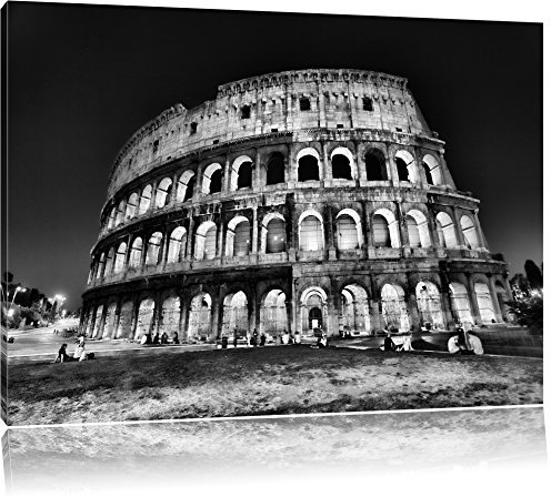 Pixxprint Colosseum in Rom Italien Italy, Größe: 120x80cm, Leinwandbild, fertig gespannt, Wandbild, Dekoration, Kunstdruck, kein Poster