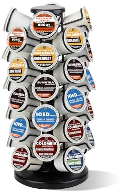 BLACKSMITH FAMILY K Cup Holders,K Cup Holder, K Cups Holder,K Cup Carousel, Coffee Pods Holder Storage Organizer Stand,No Assembly Required,Black (Capacity of 40 Pods, Black)