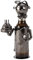 Lifestyle & More Moderner Flaschenhalter Bierflaschenständer Geburtstag aus Metall in Silber Höhe 24 cm