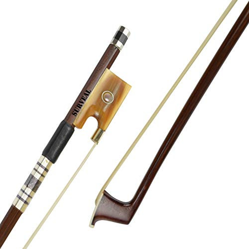 SURVEAL Prossional Brasilwood Violinbogen mit bestem mongolischem Pferdeschwanz und bestem Gummizug Größe 4/4 (4/4)