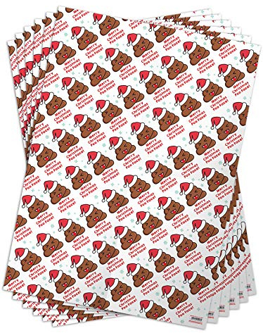 Brainbox Candy Geschenkpapier, offizielles David Shrigley, lustiges Humorvolles Geschenkpapier, 6 Blatt