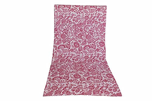 Sophia-Art Indian Feb India Wendbare Tagesdecke Muster Blumendruck Bettdecke Gudri Reine Baumwolle Kantha Style Dekorative Kantha Stitch Quilt (Pink, King 90 * 108 Inches)