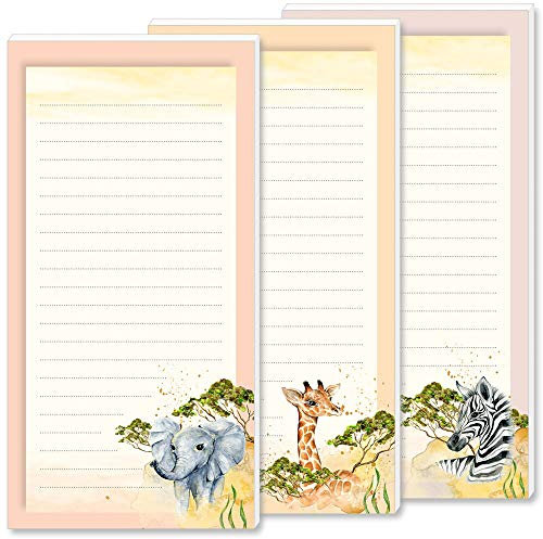 Notizblöcke, Schreibblöcke SAVANNAH | DIN LANG | 3 Blöcke im Set