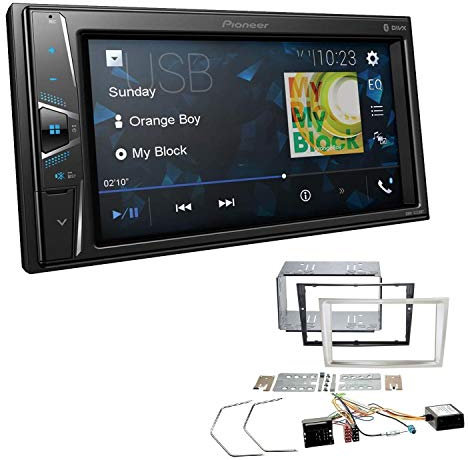 Pioneer DMH-G220BT 2-DIN Autoradio Mediacenter Bluetooth USB AUX passend für Opel Astra H 2004-2010 Satin Stone