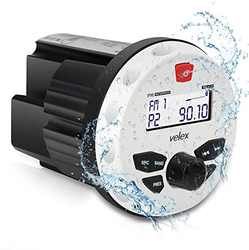 Wasserdicht Bluetooth Marine Stereo-Empfänger mit MP3 Player am AM/FM Radio und USB für Streaming Musik auf Booten Golf Carts ATV UTV und Spa Hot Tubs