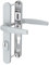 MS Beschläge Aluminium Schmalrahmengarnitur 72mm Abstand 8mm Vierkant Silber pulverbeschichtet Kernziehschutz Langschild Türdrücker Wechselgarnitur Türbeschlag (Drücker/Drücker, Türstärke 39-54mm)