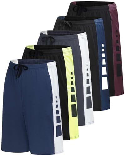Real Essentials Herren Tennis-Shorts Fitness-Shorts | Dehnbar, lang, bequem, Kordelzug, Taschen, Schweiß, Sommer, Lounge, Pyjama, Schlaf, Fußball, Wandern, Strecke, Tennis, Sport