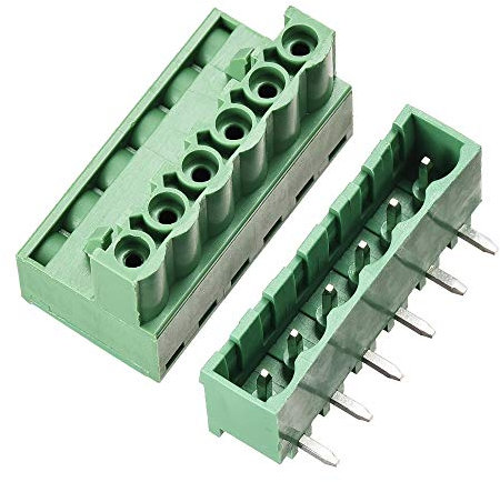 sourcing map 5STK 6 Poliger 5,08 mm Abstand rechtwinklige Leiter Platten Schraube Anschlussblock