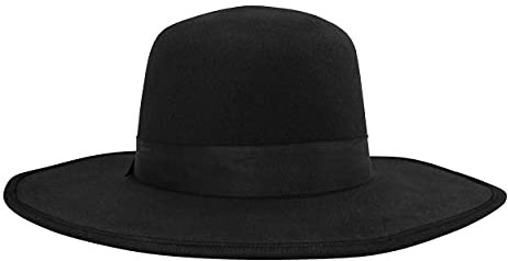 Nicky Bigs Novelties Schwarzer spanischer Hut für Erwachsene, breite Krempe – Amish Mexican Gaucho Pest Padre Priester Hüte Kostüm Zubehör, Schwarz, Einheitsgröße