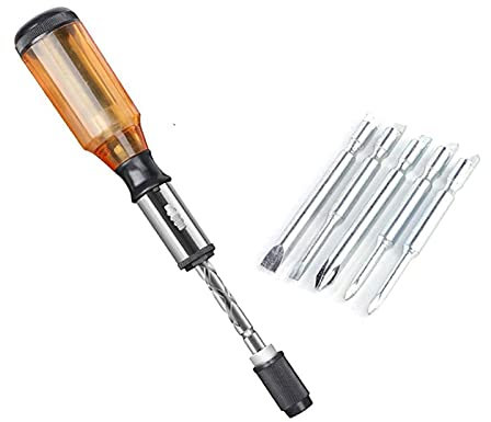 Sunnyushine Cacciavite, cacciavite a cricchetto a Pressione Set di cacciaviti a cricchetto Pull Multi utensile Cacciavite a cricchetto Pull a Cacciavite a cricchetto smontabile