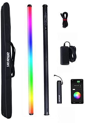 Aputure Amaran T4c Baguette Lumineuse vidéo RVB, 2500K ~ 7500K Tube LED RVB Polychrome réglable, 15 Effets de lumière APP Control (120cm)