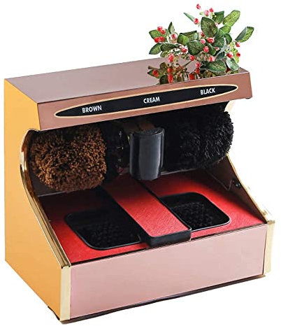 QHYXT Nettoyeur Automatique de Semelles de cireuse de Chaussures, Machine de Cirage de Chaussures, cireuse de Chaussures de Luxe Haut de Gamme pour la Maison (Or)