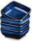 vancasso serie STERN 4 piezas Mini Cuencos para Aperitivos, Condimiento, Salsa, Recipientes para Salsa 9,5 cm, Platos Rectangulares, Estilo Vintage Azul